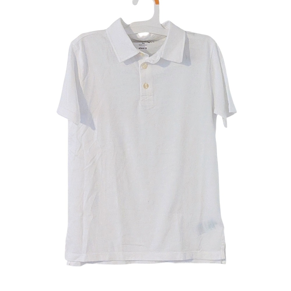 Crewcuts Boys White Short Sleeve Cotton Polo Shirt Size 8‎ A1853 Uniform NEW